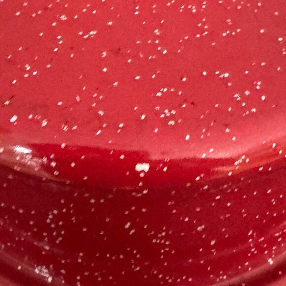 Vintage red, white and blue enamelware pot - Picture 7 of 12